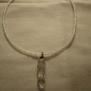 Seed Bead Crystal Necklace